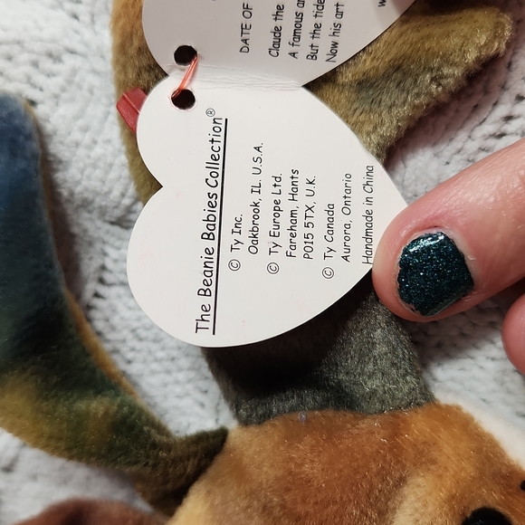 🕸Vintage Ty Beanie Baby Original Claude Tie Dye Crab 1996 P.E. Pellets - Picture 8 of 10